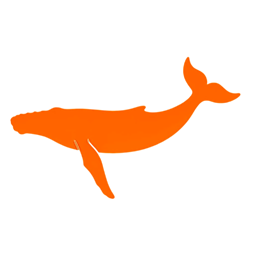 Símbolo da baleia laranja do Baleia Bitcoin
